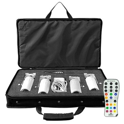 Chauvet DJ EZpin Pack 4 Battery Powered Pinspot Light Fixtures w IRC Remote+Case