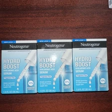 3pc Lot Neutrogena Hydro Boost Hyaluronic Acid Serum Fragrance Free 1 Fl Oz Each