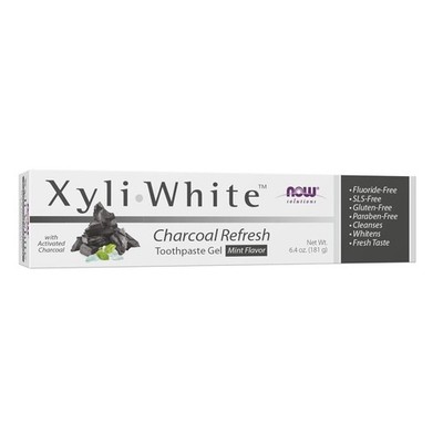NOW Solutions, Xyliwhite  Toothpaste Gel, Charcoal Refresh, Taste, 6.4-Oz