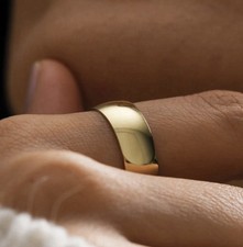 14k Gold G.F. 8mm Comfort Ring Stackable Minimalist SZ 6 WEdding Engagement