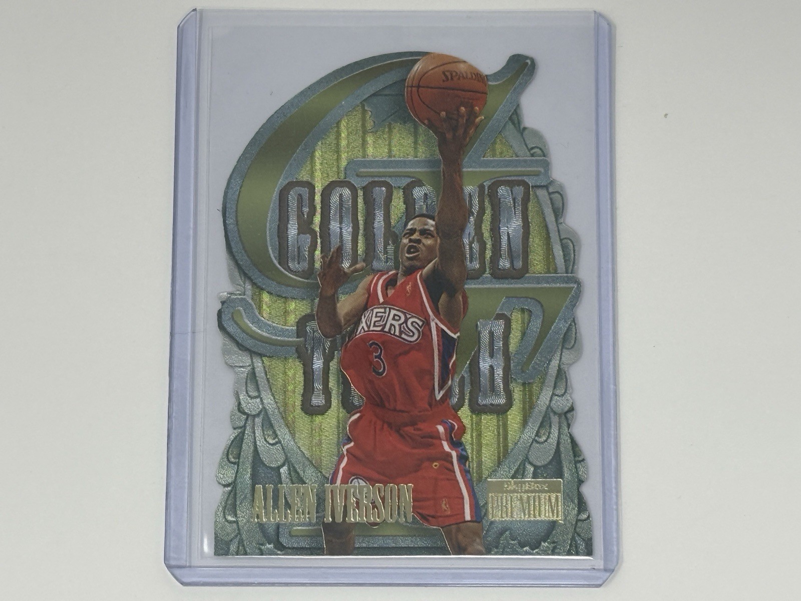 Allen Iverson 1996-97 SkyBox Premium Golden Touch Die Cut Insert 76ers #4