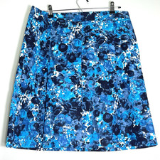NWOT J. CREW Women's Box Pleated Teal Watercolor Madison Lined Skirt Size 10