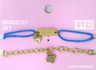 LINE Friends BTS BT21 KOYA metal string bracelet set Japan limited accessory