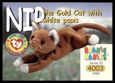 1999 Beanie Babies Series 2 Nip the Cat with white paws  204