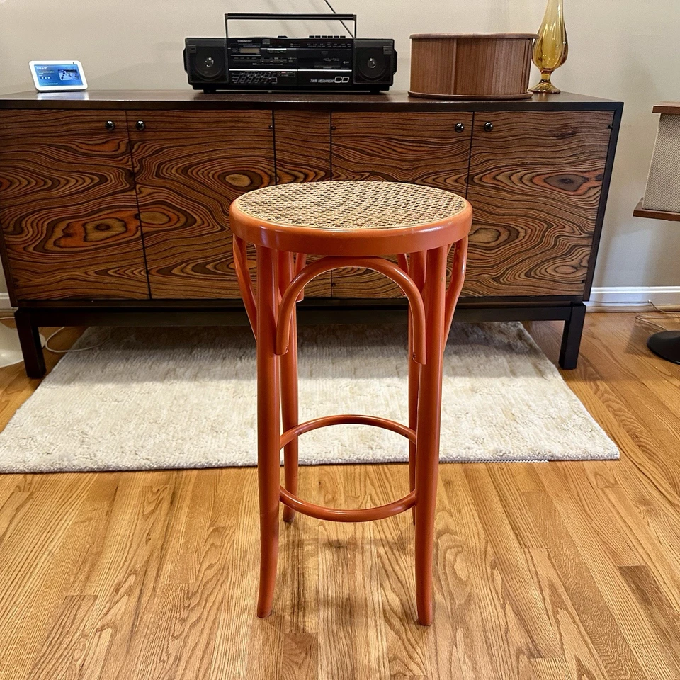 Taburete de bar de cocina alto estilo tonet naranja vintage Foto 3 de 4
