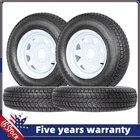 4X ST175/80D13 Trailer Tires on Rim 13" Rims 5 Lug on 4.5" Load Range C 1360LB T