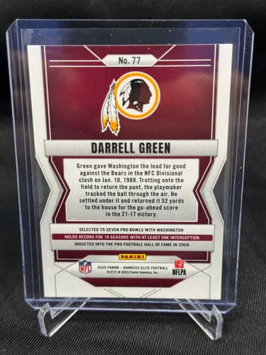 2025 Panini Donruss Elite Darrell Green Red Aspirations #72/72 Redskins Bookend - Foto 2 di 2
