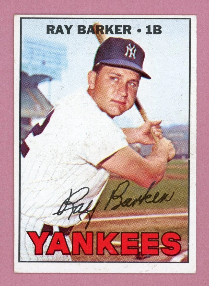 1967 Topps #583 Ray Barker New York Yankees High Number Baseball Card Ex-Ex+ o/c