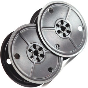 Vintage Hermes 3000 Typewriter Twin Metal Spools with New Black Ribbon