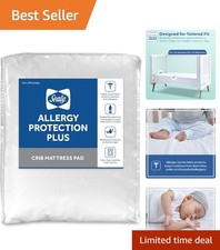 Allergy Protection Plus Fitted Waterproof Infant Crib Mattress Protector Pad ...