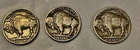 1936 Buffalo Nickel P-D-S Set Lot of 3 Coins VG-F Full Dates Partial Horn