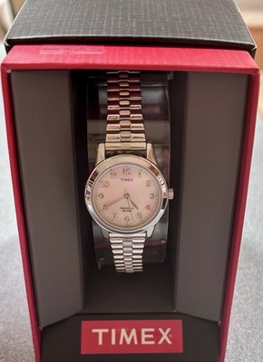 Women's Timex Indiglo Expansion Band Watch NEW - Silver/Mother of Pearl T2M826JT