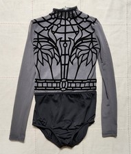 Weissman Elite Connexion Gray and Black Long Sleeve Leotard Dance Costume MC