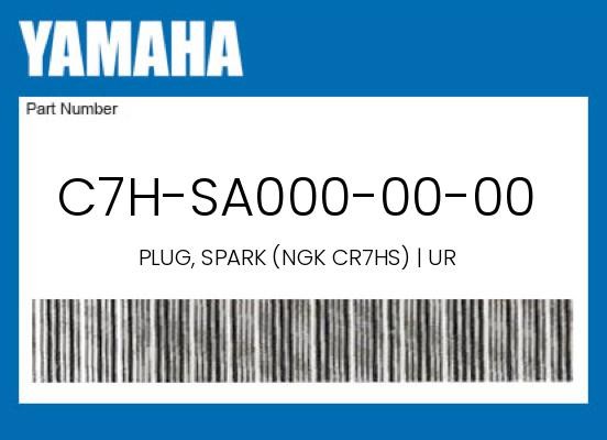 Yamaha Genuine Plug, Spark Ngk Cr7Hs  Ur - C7H-Sa000-00-00