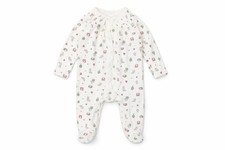 F&F Baby Coverall One-Piece Size 0-3 Months White Long Sleeve