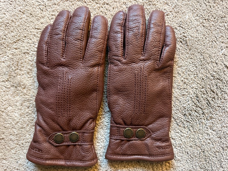 New Men's Hestra Brown Leather Gloves Insulated Size 7