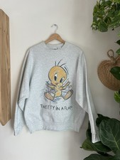 Vintage Looney Tunes Tweety In A Flap Sweatshirt Size large 100 Cotton Bird