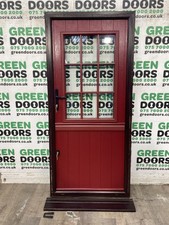 STABLE COMPOSITE BACK DOOR DANISH HALF GEORGIAN BARS RED HERITAGE SOLIDOR