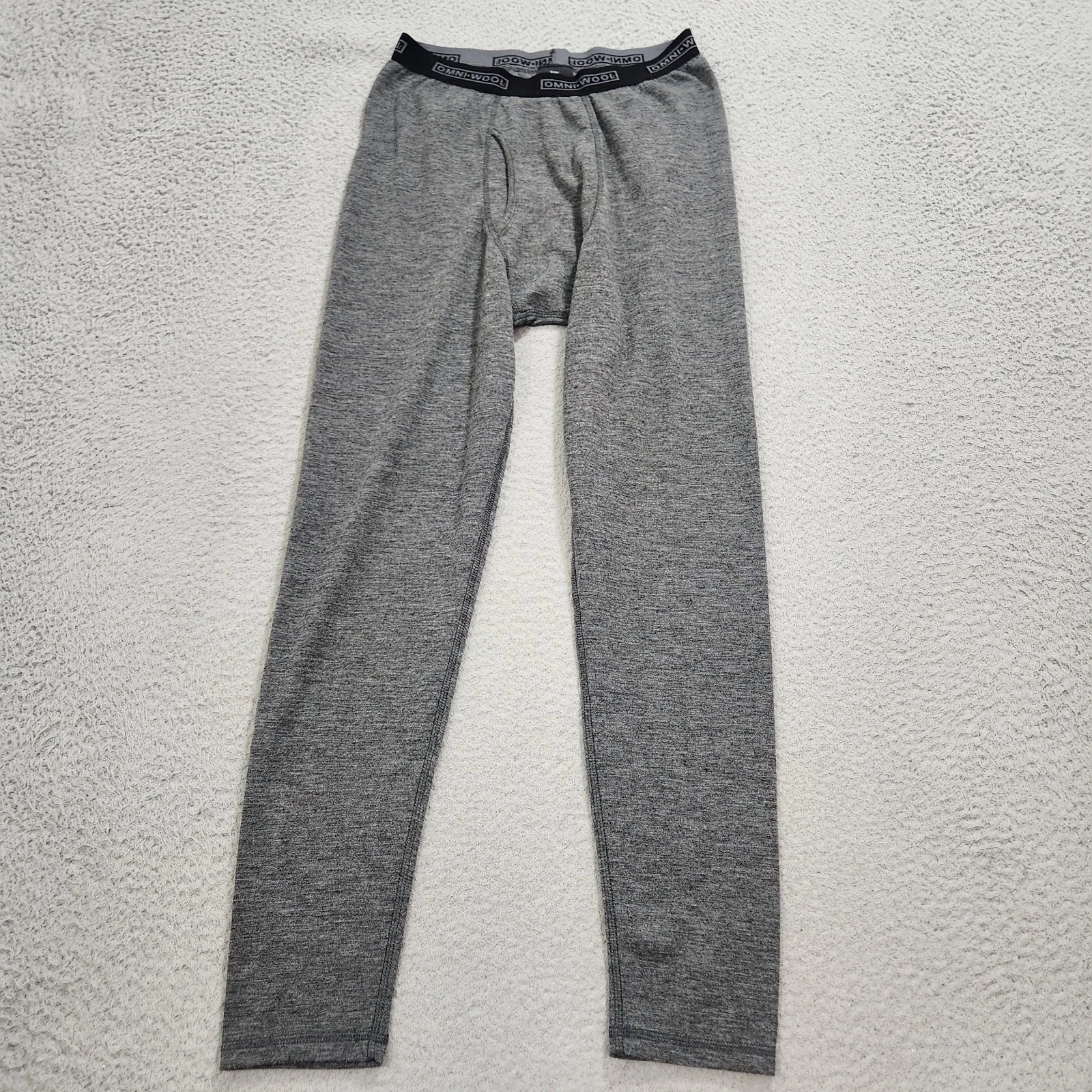 Omni Wool Baselayer Pants Mens Medium Gray Stretch Pull On Warm Wool Blend
