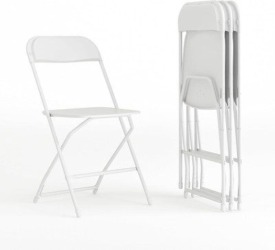 Hercules Series Plastic Folding Chair - White - 4 Pack 650LB Weight Capacity Com