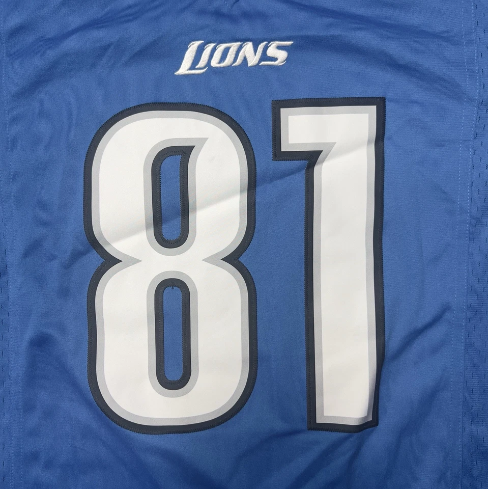 Men's Authentic Nike Detroit Lions Calvin Johnson Detroit Lions NFL Jersey S - Image 2 of 4