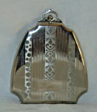 RARE 1930's Art Deco EAM Winner Elgin Silver Engine Turned Engravable Compact