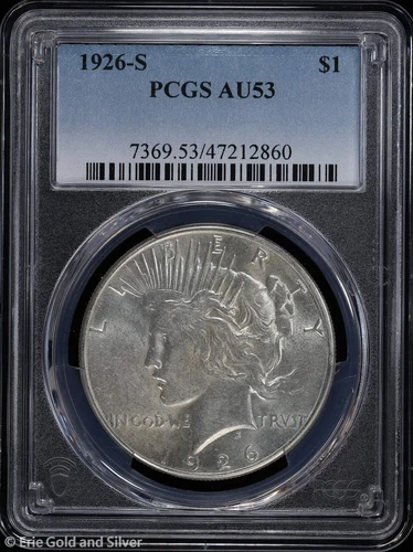 1926-S $1 Peace Silver Dollar PCGS AU 53