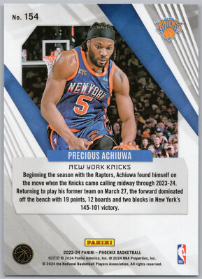 2023-24 Panini Phoenix Silver Parallel #154 Precious Achiuwa New