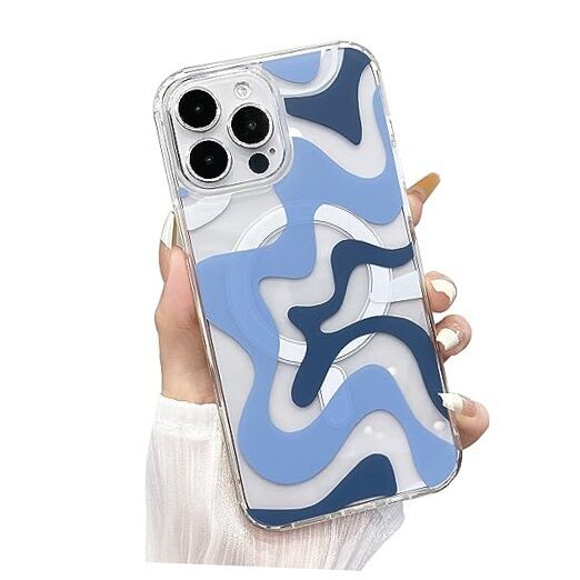 Designed for Case [Compatible with MagSafe], Fashion iPhone 15 Pro Max Blue