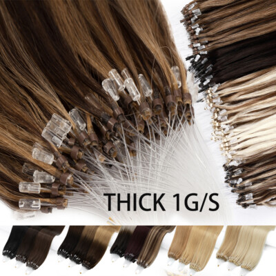 200PCS Microring Haarverlängerung 100% Remy Echthaar Loop Extensions Nano Rings