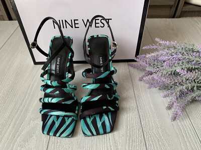 Nine West Laxian Strappy Sandals Floral print Fabric Multicolor