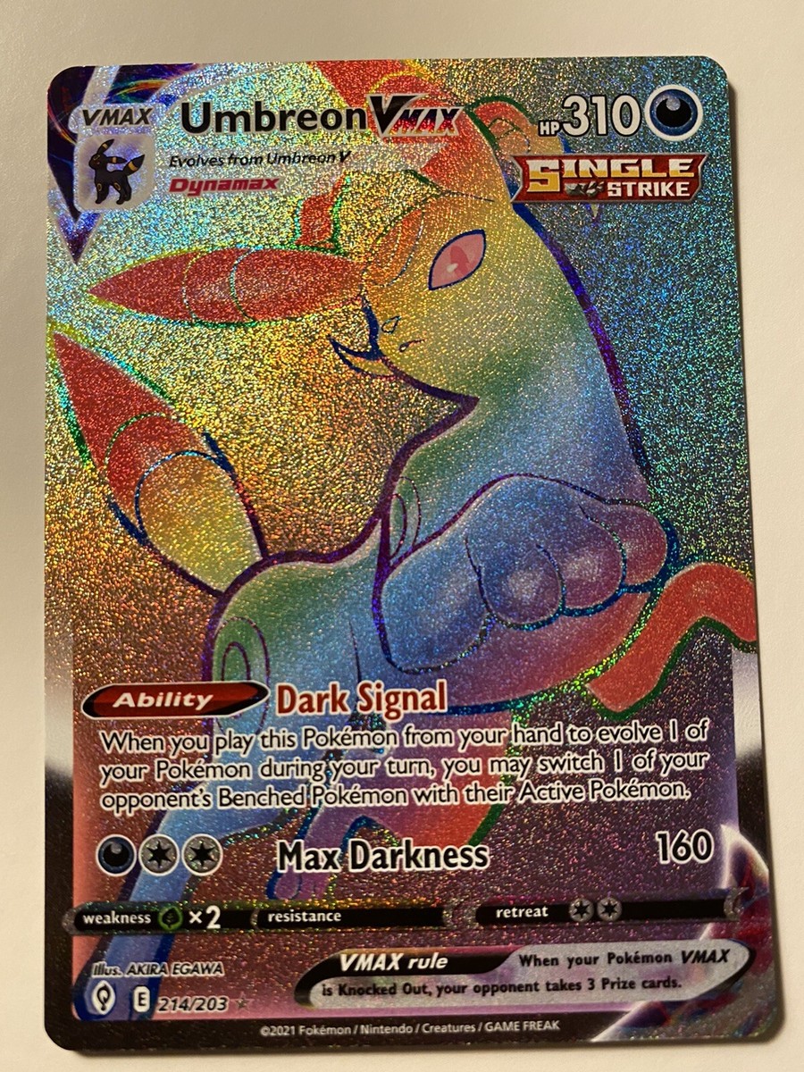 Umbreon VMAX 214/203 Evolving Skies Rainbow Secret Rare NM/M Umbreon VMAX 214/203 Evolving Skies Rainbow Secret Rare NM/M