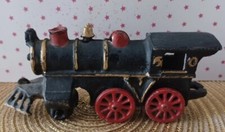 Vintage Cast Iron Black Steam Engine 50 Train Locomotive Toy.