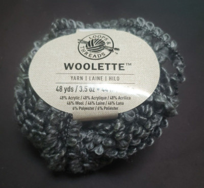 Black Woolette Yarn by Loops & Threads Super Bulky 48 Yds