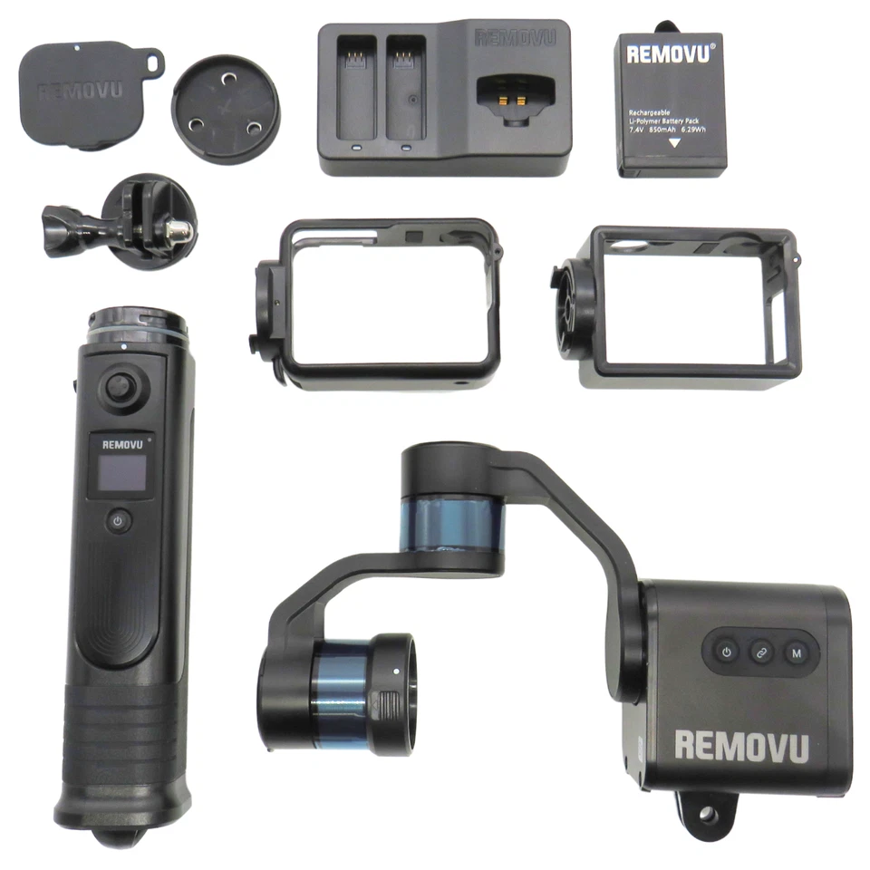 GoPro Smartest Gimbal Stabilizer Removu S1 OLED Screen 3-Axis With Case Black -H - Image 2 of 4
