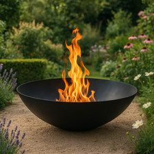Garten Feuerschale schwarz Pflanzschale D50cm T14cm 1.8mm 030546BP ，2.7kg