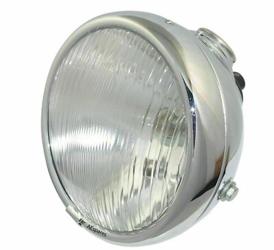 Lucas Type Complete 8'' Headlight Assembly With Pilot Lamp Ammeter & Switch @US