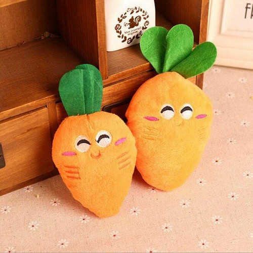 Cute Pet Supplies Soft Carrot Plush Chew Squeaker Sound Squeaky Toy for Dog` - Picture 3 of 11