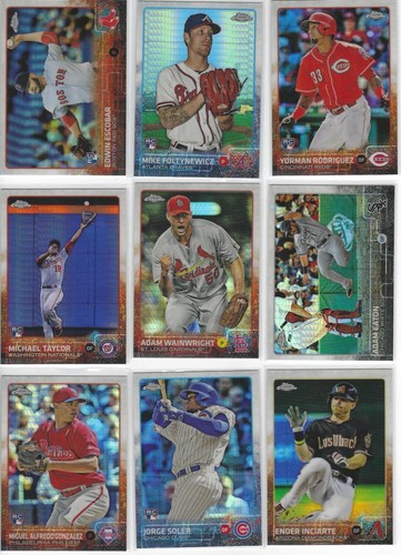Mike Foltynewicz [Green Refractor] #17 2015 Topps Chrome card