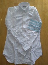 NWOT Thom Browne White Oxford Button Down Light Blue 4 Bar Grosgrain TB1 14.5-32