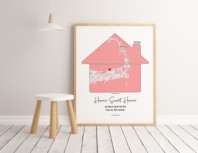 Personalized custom Housewarming map gift, Our First Home Gift, Our Home Map