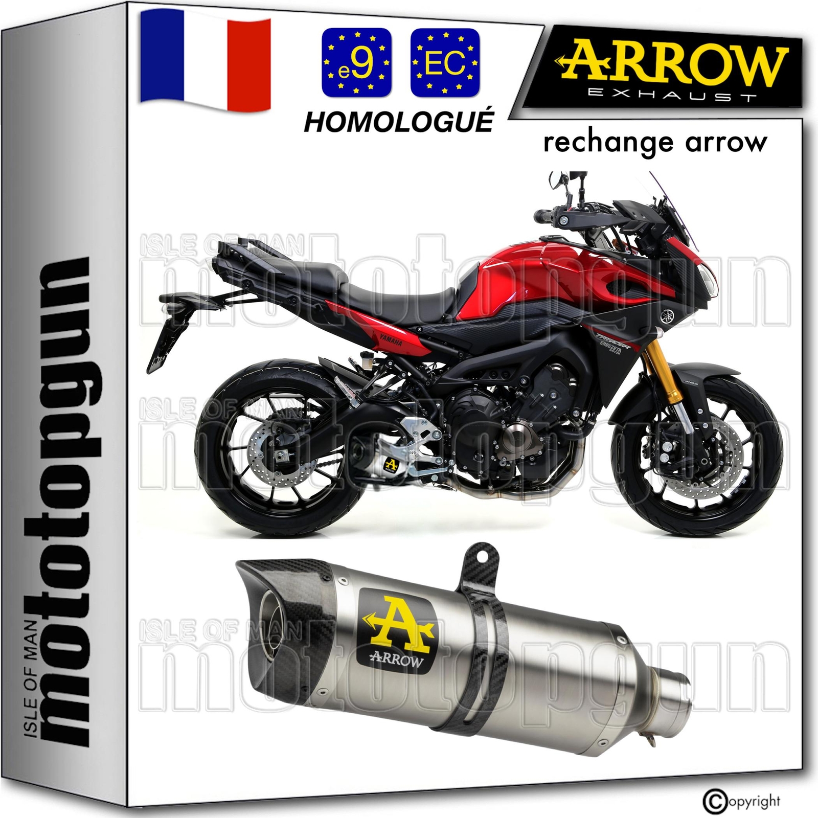 Échappement Arrow Thunder titane homologué pour remplacer le pot lourd de la Tracer 900 2015