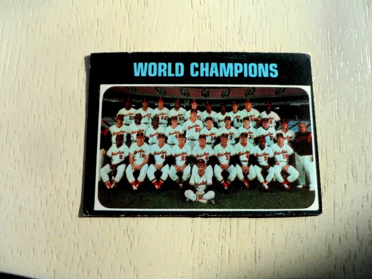 1971 TOPPS BASEBALL #1 WORLD CHAMPIONS ORIOLES TEAM CARD VG/EX