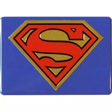 DC Comics Originals Superman Logo on Blue 3.5"x2.5" Metal Magnet