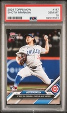 SHOTA IMANAGA * PSA 10 * 2024 TOPPS NOW HISTORIC MLB START CUBS ROOKIE CARD #147. rookie card picture