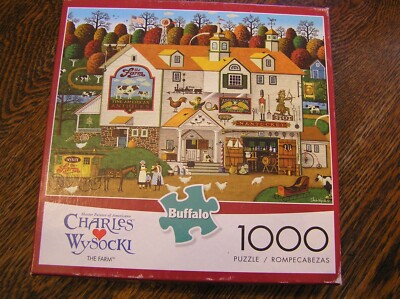 Buffalo Games Charles Wysocki 1000~Pc Jigsaw Puzzle THE FARM Fall Scene~COMPLETE
