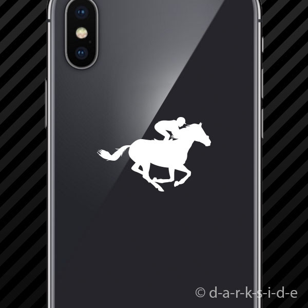 (2x) Jockey Cell Phone Sticker Mobile steeplechase racing