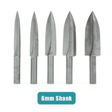 6mm Shank Sword-shaped Carving Knife White Steel Engraving Tool Burrs Bits