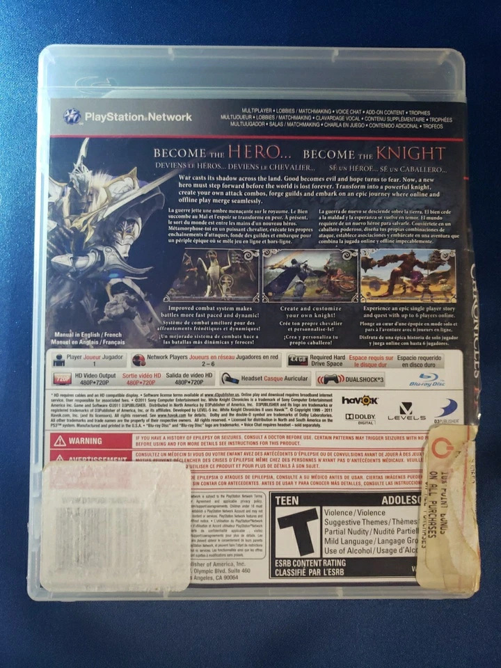 White Knight Chronicles 2, Playsyation 3, 2011, Videojuego, Disco y Estuche GC Foto 2 de 2