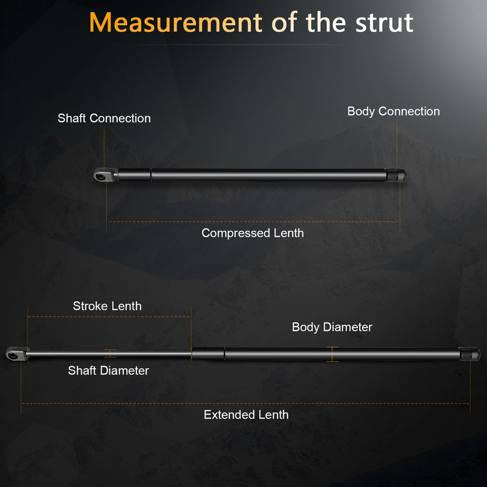 2 Front Hood Charged Gas Lift Supports Shocks Struts For 2009-13 Dodge RAM 1500 Foto 2 de 4